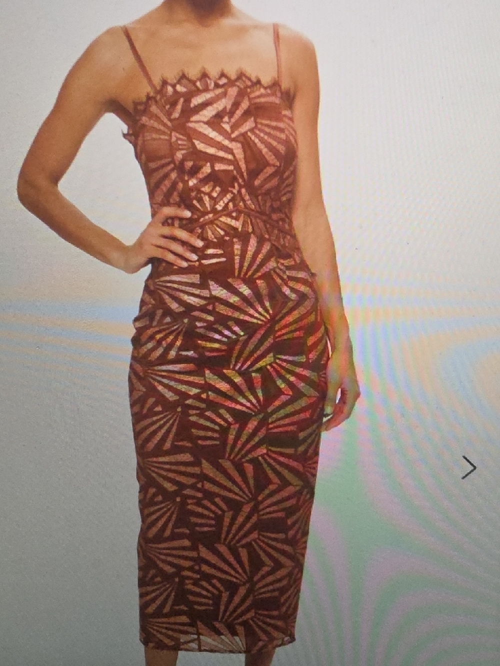 RAMY BROOK Nonie Lace Midi Dress Bronze Size 8 $565
